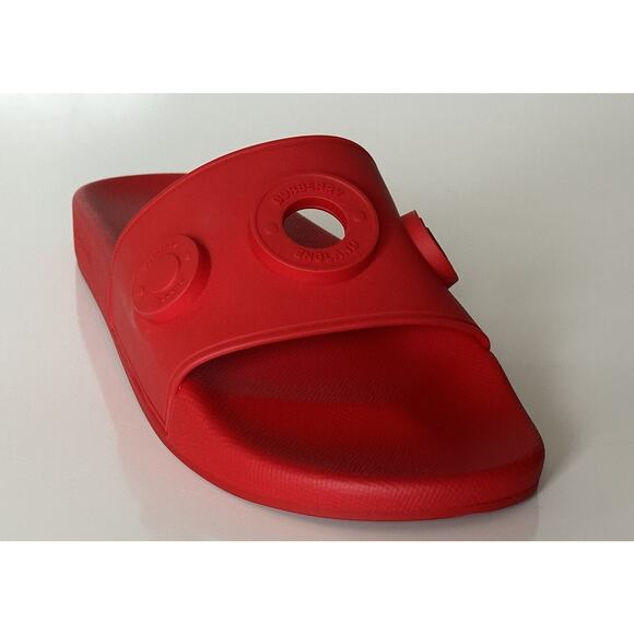 NIB $420 Burberry Eyelet Men’s Furley Bright Red Slide Sandals 9 US (42) 8053156 main image 4
